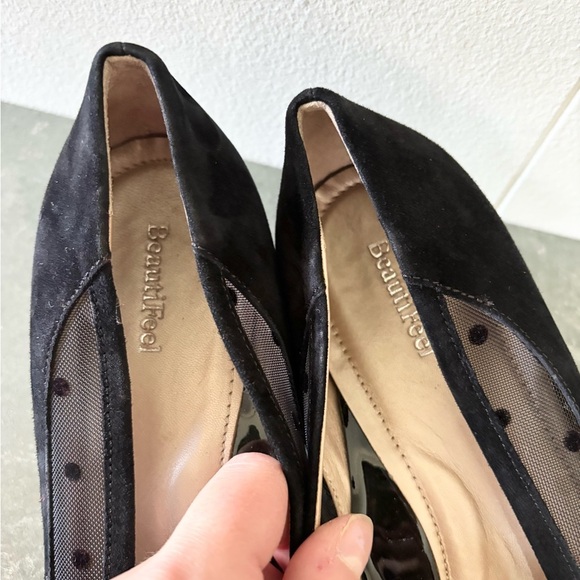 Beautifeel black varin kitten heels Swiss dot leather suede size 9.5 (EU 41) - Picture 3 of 6